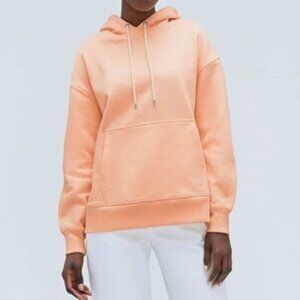 Everlane The Track Organic Cotton Popover Sweatshirt Hoodie Apricot Orange XS